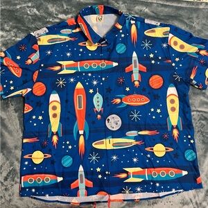 Hardaddy 3xl men’s button up all over print rockets